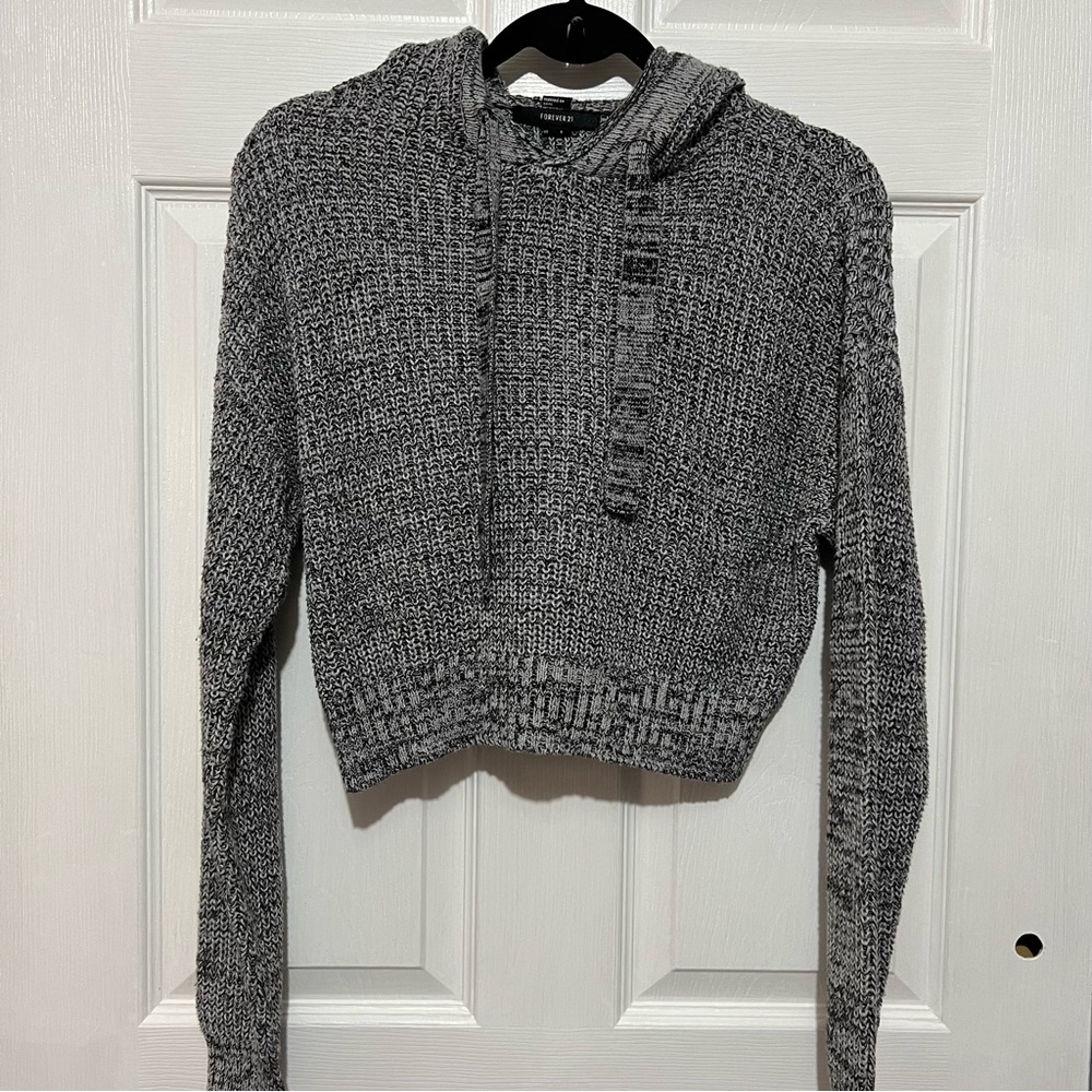 💗 Forever 21‎ - Women’s Knit Cropped Hoodie